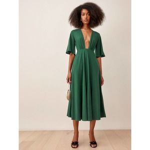Reformation The Ernest Dress in Emerald Size XL
